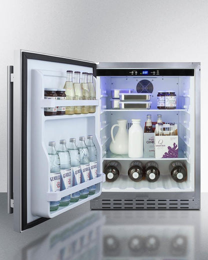 SUMMIT AL55OSCSSLHD Summit 24"" Built-in Outdoor Refrigerator, Ada Compliant