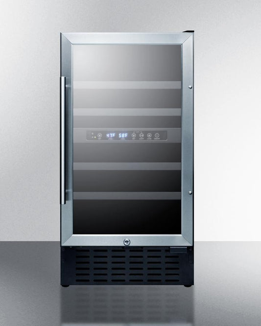 SUMMIT SWC182Z 18"" Wide Dual Zone Wine Cellar for Built-in or Freestanding Use, WI...