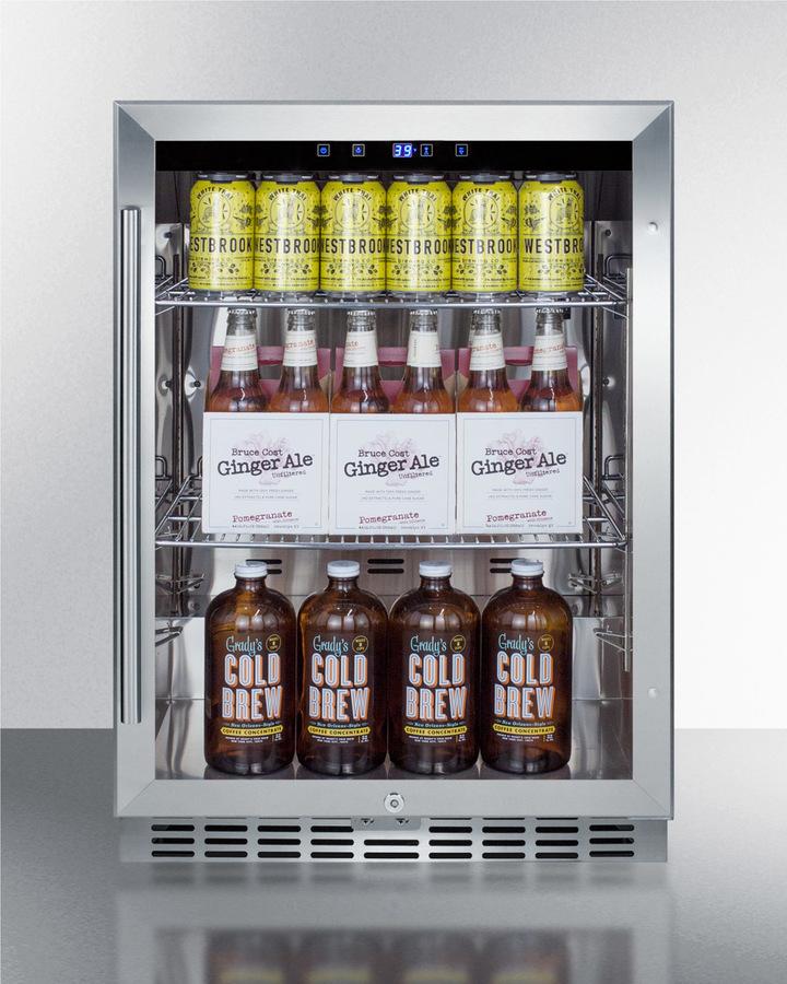 SUMMIT SCR611GLOS Outdoor Built-in Undercounter Commercial Glass Door Beverage CENTER...