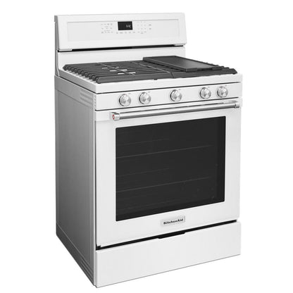 KITCHENAID KFGG500EWH White Kitchenaid 30-inch 5-burner Gas Convection Range