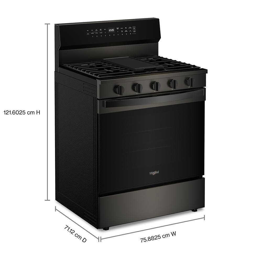 WHIRLPOOL WFGS7530RV 30-inch Smart Gas Range With Air Cooking Technology, Steam/self CLE...