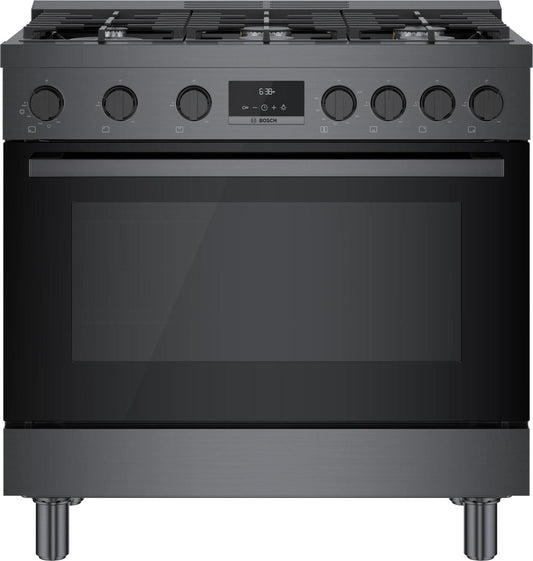 BOSCH HGS8645UC 800 Series Gas Freestanding Range 36'' Black Stainless Steel Hgs8645uc