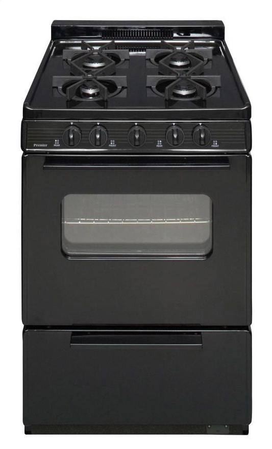 PREMIER BJK5X0BP 24 In. Freestanding Battery-generated Spark Ignition Gas Range In B...