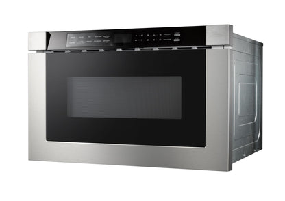 XO APPLIANCE XOMWD24S XO Appliance 24"" Built-in Microwave Drawer - Black Glass & Stainless