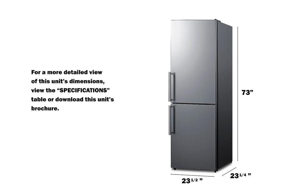 SUMMIT FFBF235PL Summit 24"" Wide Bottom Freezer Refrigerator