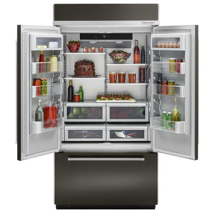 KITCHENAID KBFN502EBS Black-on-stainless Kitchenaid 24.2 Cu. Ft. 42"" Width Built-in ST...