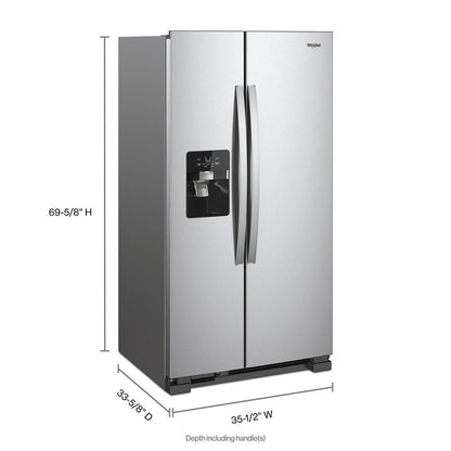 WHIRLPOOL WRS325SDHZ Whirlpool 36-inch Wide Side-by-side Refrigerator - 24 Cu. Ft. - ...