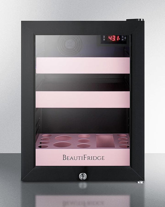 SUMMIT LX114LP Beautifridge Compact Cosmetics Refrigerator With Glass Door, Black ...