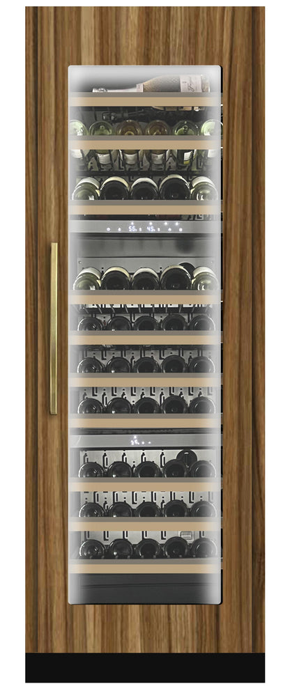 XO APPLIANCE XOU2470WTZGO Tall Built-in 3 Zone Wine Overlay Glass (fits 24in X 70in - 84in OP...