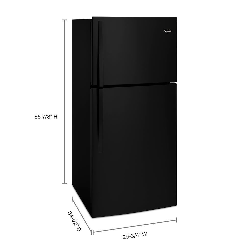 WHIRLPOOL WRT549SZDB Black Whirlpool 30"" Wide Top-freezer Refrigerator With LED INTER...