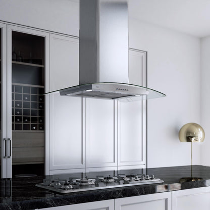 XO APPLIANCE XOMI42GC XO Appliance 42"" 600/395 Cfm Island Hood Stainless/glass