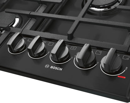 BOSCH NGM8646UC 800 Series 36"" 5 Burner Gas Cooktop, Ngm8646uc, Black With Black ST...