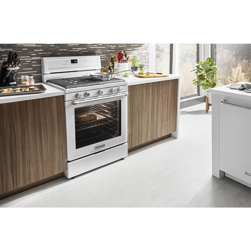 KITCHENAID KFGG500EWH White Kitchenaid 30-inch 5-burner Gas Convection Range