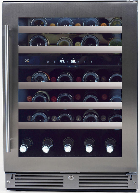 XO APPLIANCE XOU24WDZGSR XO Appliance Wine Cellar 2 Zone 24"" Ss Glass Rh