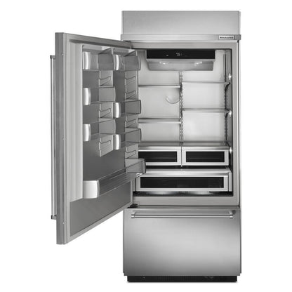 KITCHENAID KBBL306ESS 20.9 Cu. Ft. 36"" Width Built-in Stainless Bottom Mount REFRIGERATOR...