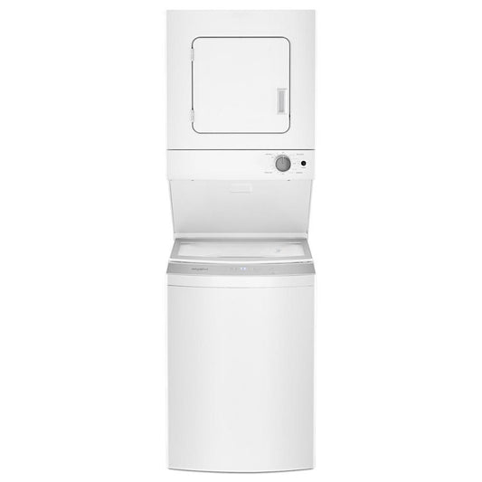 WHIRLPOOL WET4024HW Whirlpool 1.5 CU.FT Electric Stacked Laundry Center 6 Wash CYCLE...