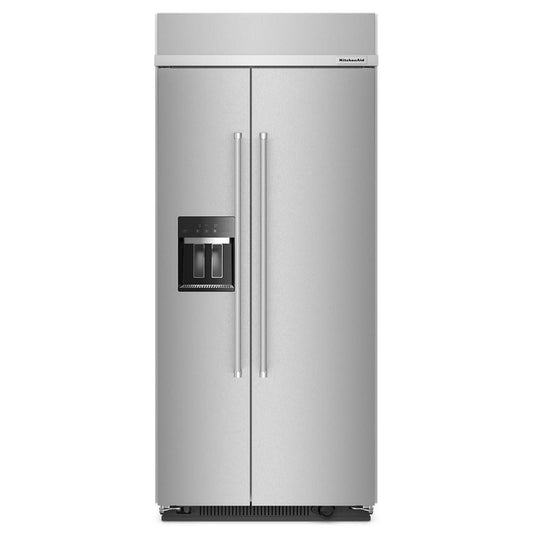 KITCHENAID KBSD706MPS 20.8 Cu. Ft. 36"" Built-in Side-by-side Refrigerator With Ice and WA...