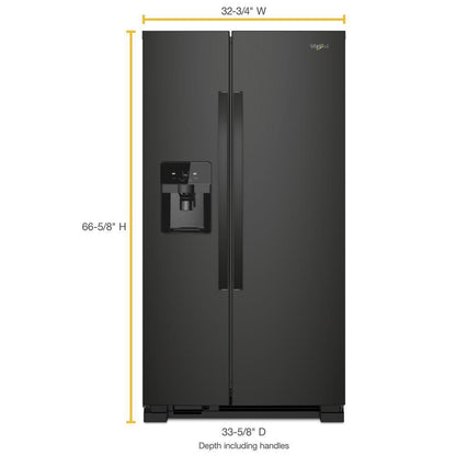 WHIRLPOOL WRS331SDHB Whirlpool 33-inch Wide Side-by-side Refrigerator - 21 Cu. Ft. - ...