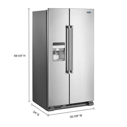MAYTAG MSS25C4MGZ 36-inch Wide Side-by-side Refrigerator With Exterior Ice and Water ...