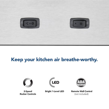 BROAN PM300SS Broan 21-inch Custom Range Hood Power Pack, 300 Max Blower Cfm, ...