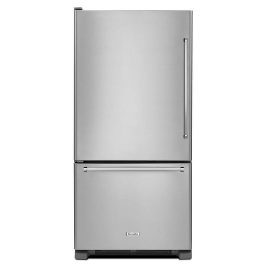 KITCHENAID KRBL102ESS Stainless Steel Kitchenaid 22 Cu. Ft. Full Depth Bottom Freezer ...