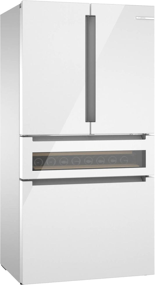 BOSCH B36CL81ENW 800 Series French Door Bottom Mount Refrigerator, Glass Door 36"" White