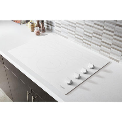 WHIRLPOOL WCE55US0HW 30-inch Electric Ceramic Glass Cooktop With Dual Radiant Element