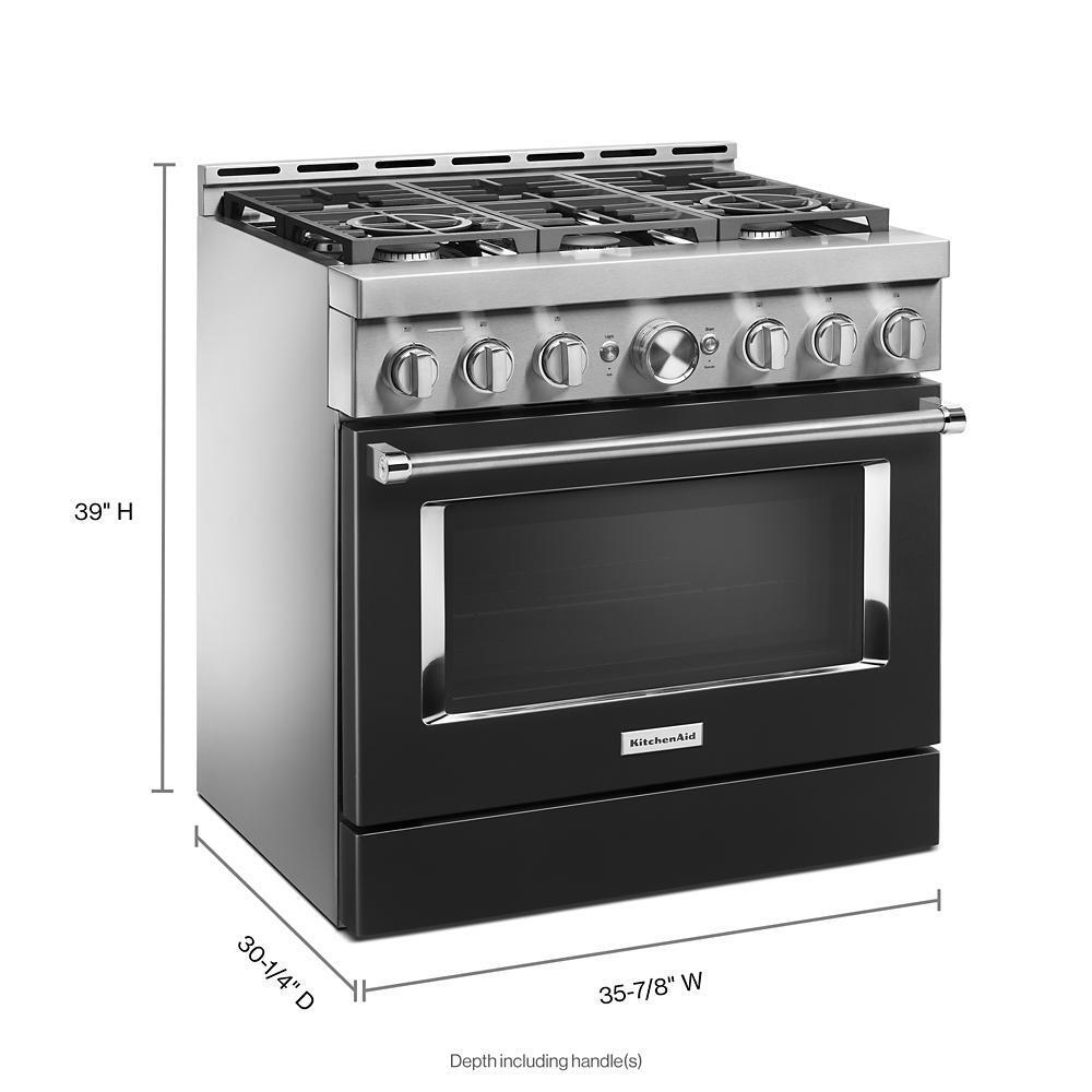 KITCHENAID KFGC506JBK Kitchenaid 36'' Smart Commercial-style Gas Range With 6 Burners ...