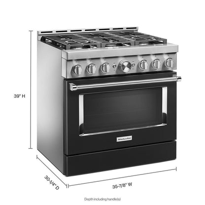 KITCHENAID KFGC506JBK Kitchenaid 36'' Smart Commercial-style Gas Range With 6 Burners ...
