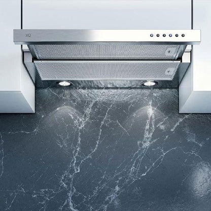 XO APPLIANCE XOC30SC 30"" 600/395 Cfm Under Cabinet Glide Out Visor Italian Made Stainless
