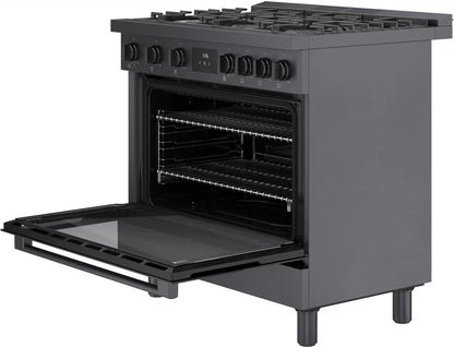 BOSCH HGS8645UC 800 Series Gas Freestanding Range 36'' Black Stainless Steel Hgs8645uc