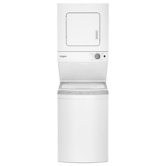 WHIRLPOOL WET4124HW Whirlpool 1.6 CU.FT Electric Stacked Laundry Center 6 Wash CYCLE...