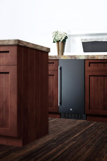 SUMMIT FF1532B 15"" Wide All-refrigerator for Built-in or Freestanding Use, With DI...