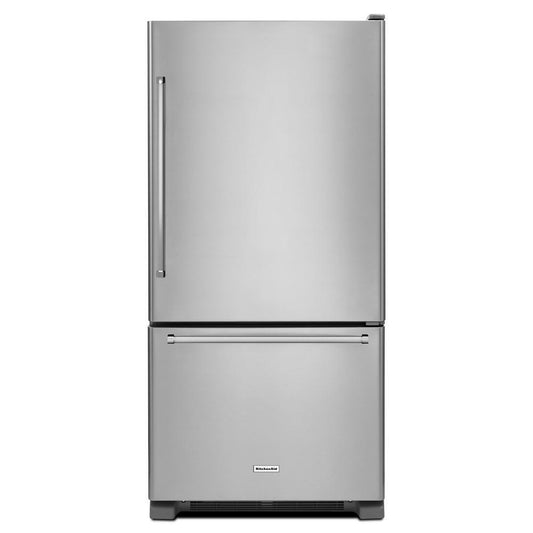 KITCHENAID KRBR102ESS Stainless Steel Kitchenaid 22 Cu. Ft. Full Depth Bottom Freezer ...