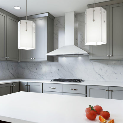 XO APPLIANCE XOB36WC 36"" 600/395 Cfm Italian Made Wall Mount Chimney Range Hood White