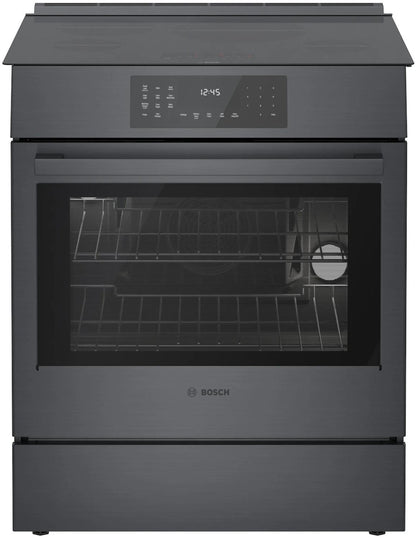 BOSCH HII8047U 800 Series Induction Slide-in Range 30'' Black Stainless Steel HII8...