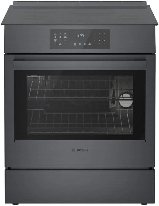 BOSCH HII8047U 800 Series Induction Slide-in Range 30'' Black Stainless Steel HII8...