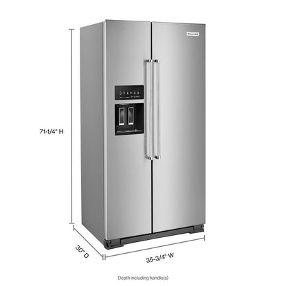 KITCHENAID KRSC703HPS 22.6 Cu Ft. Counter-depth Side-by-side Refrigerator With Exterior I...