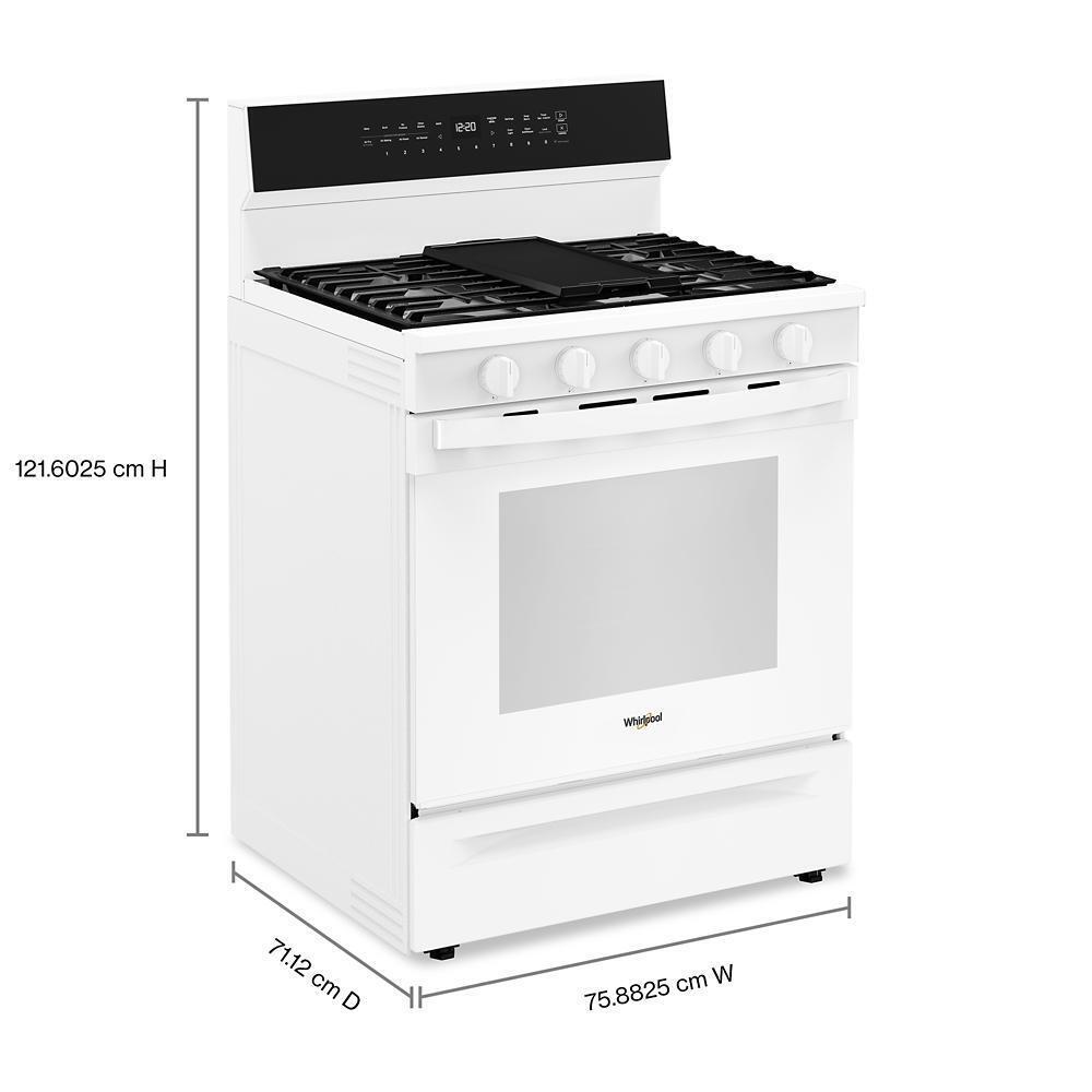 WHIRLPOOL WFGS7530RW 30-inch Smart Gas Range With Air Cooking Technology, Steam/self CLE...