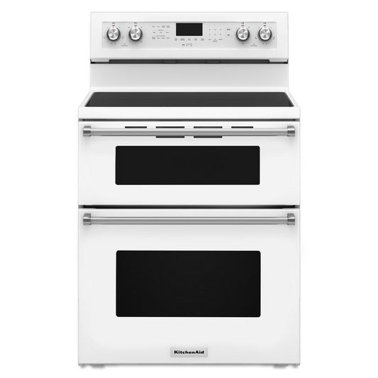 KITCHENAID KFED500EWH White Kitchenaid 30-inch 5 Burner Electric Double Oven CONVECTIO...