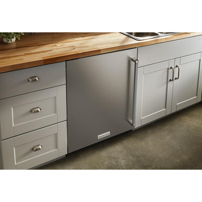 KITCHENAID KURL114KSB 24"" Undercounter Refrigerator With Stainless Steel Door - Black CAB...