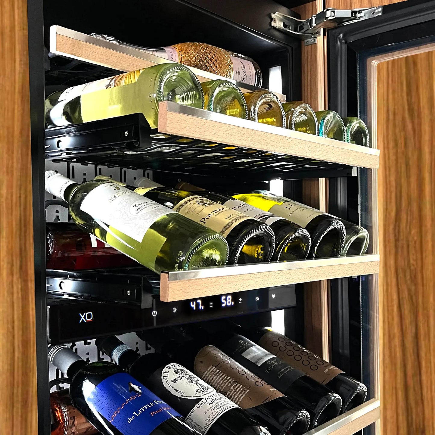 XO APPLIANCE XOU2470WTZGO Tall Built-in 3 Zone Wine Overlay Glass (fits 24in X 70in - 84in OP...