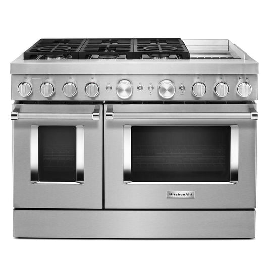KITCHENAID KFDC558JSS Kitchenaid 48'' Smart Commercial-style Dual Fuel Range With GRID...