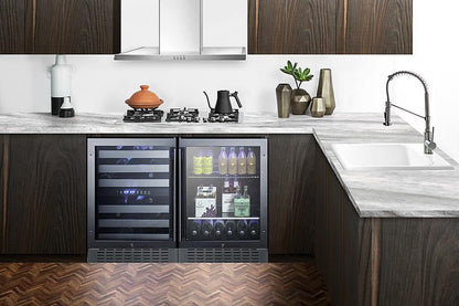 SUMMIT SWC532BLBIST Commercially Approved Dual Zone Built-in Wine Cellar With Digital T...