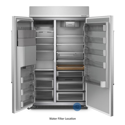 KITCHENAID KBSD708MPS 29.4 Cu. Ft. 48"" Built-in Side-by-side Refrigerator With Ice and WA...