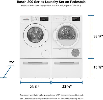 BOSCH WTG86403UC Bosch 300 Series Condenser Tumble Dryer 24'' Wtg86403uc