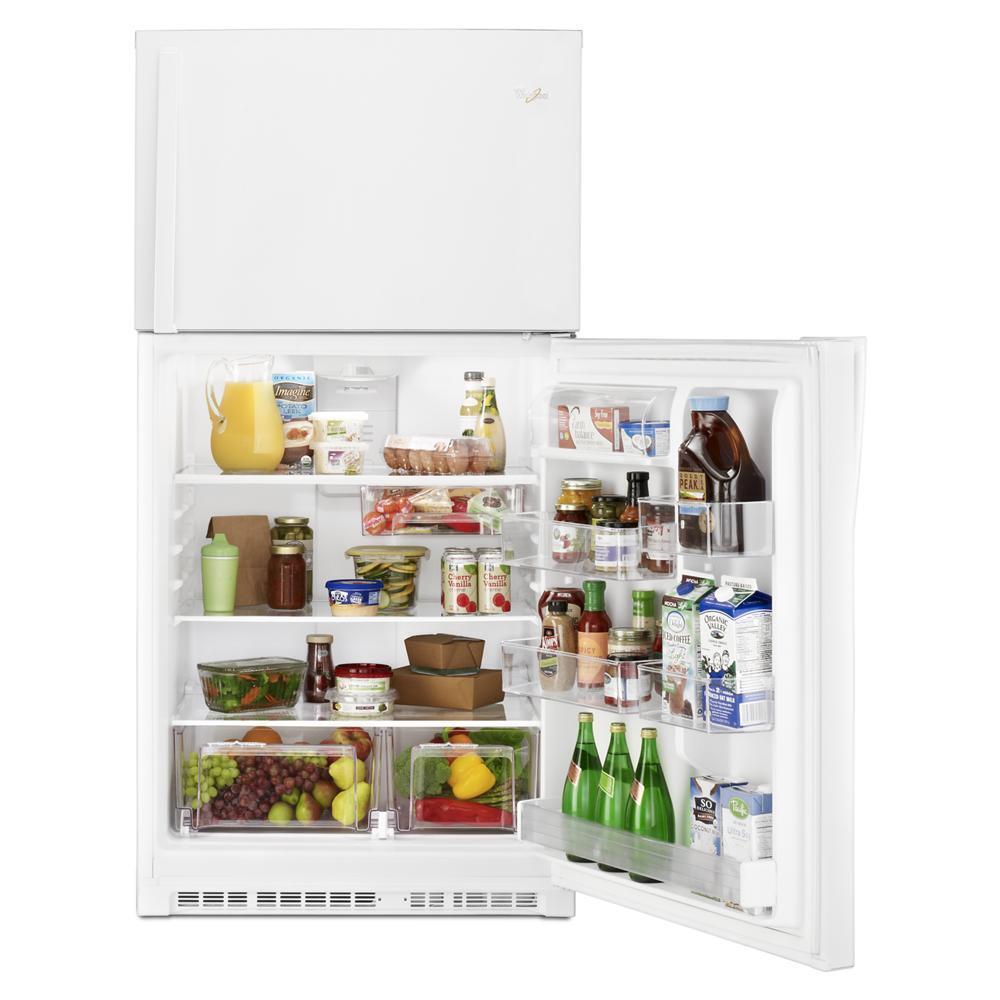 WHIRLPOOL WRT511SZDW White Whirlpool 33"" Wide Top-freezer Refrigerator With LED INTER...