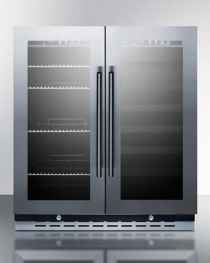 SUMMIT SWBV3067B 30"" Wide Built-in Undercounter Dual Zone Wine and Craft Beer COOLER...