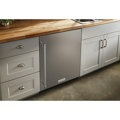 KITCHENAID KURR114KSB 24"" Undercounter Refrigerator With Stainless Steel Door - Black CAB...