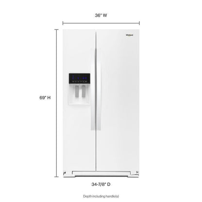 WHIRLPOOL WRS588FIHW Whirlpool 36-inch Wide Side-by-side Refrigerator - 28 Cu. Ft. - ...